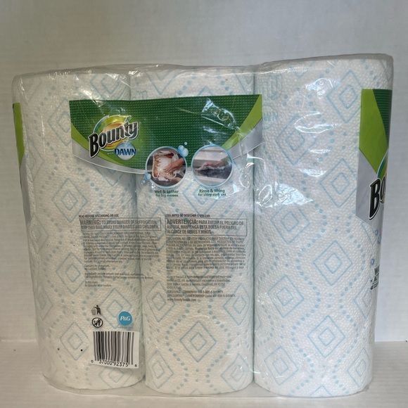 Bounty with Dawn Paper Towel water activated 3 rolls, 2-ply. Discontinued - Picture 2 of 3